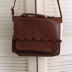 Brown ASOS briefcase purse